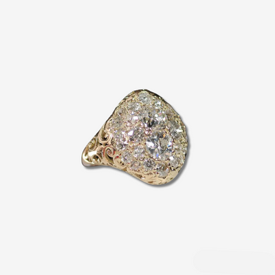 Round Golden Vintage Diamond Ring