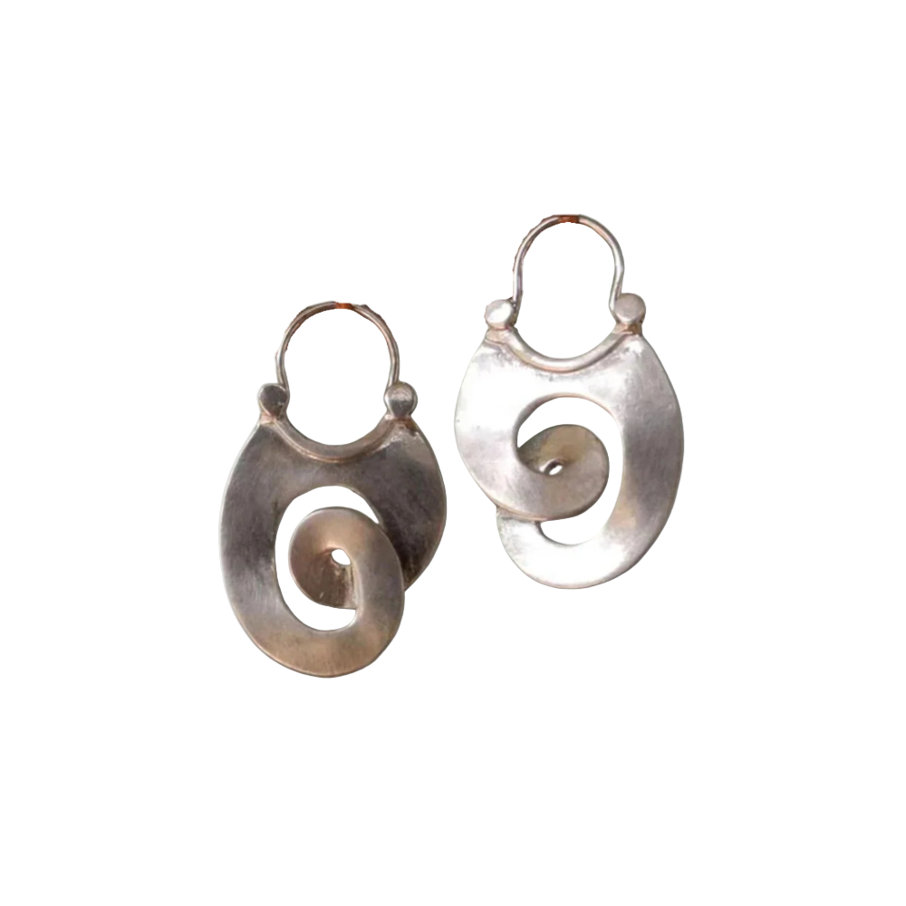 Vintage Silver Spiral Earrings