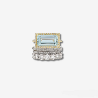 Vintage Boho Silver Turquoise Ring Set