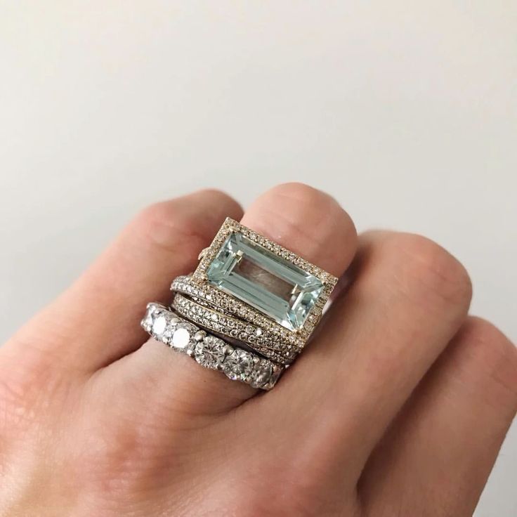 Vintage Boho Silver Turquoise Ring Set