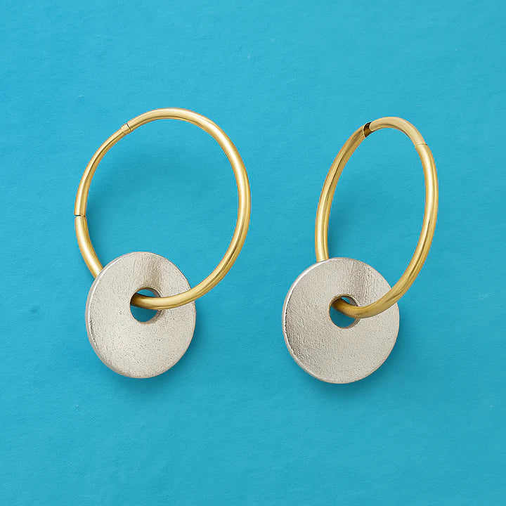 Gold Hoop & Silver Plated Earrings