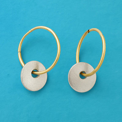Gold Hoop & Silver Plated Earrings