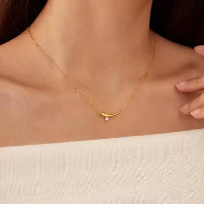 Gold Zircon Collar Necklace