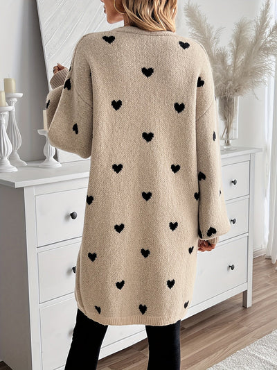 Anne - Elegant Heart Pattern Cardigan