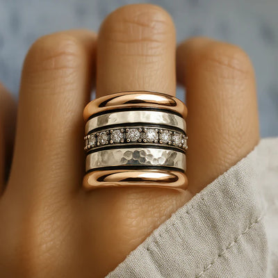 Vintage Layered Thick Gold Ring