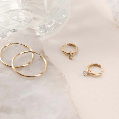 Larmes de Lune Stone Hoop Earrings