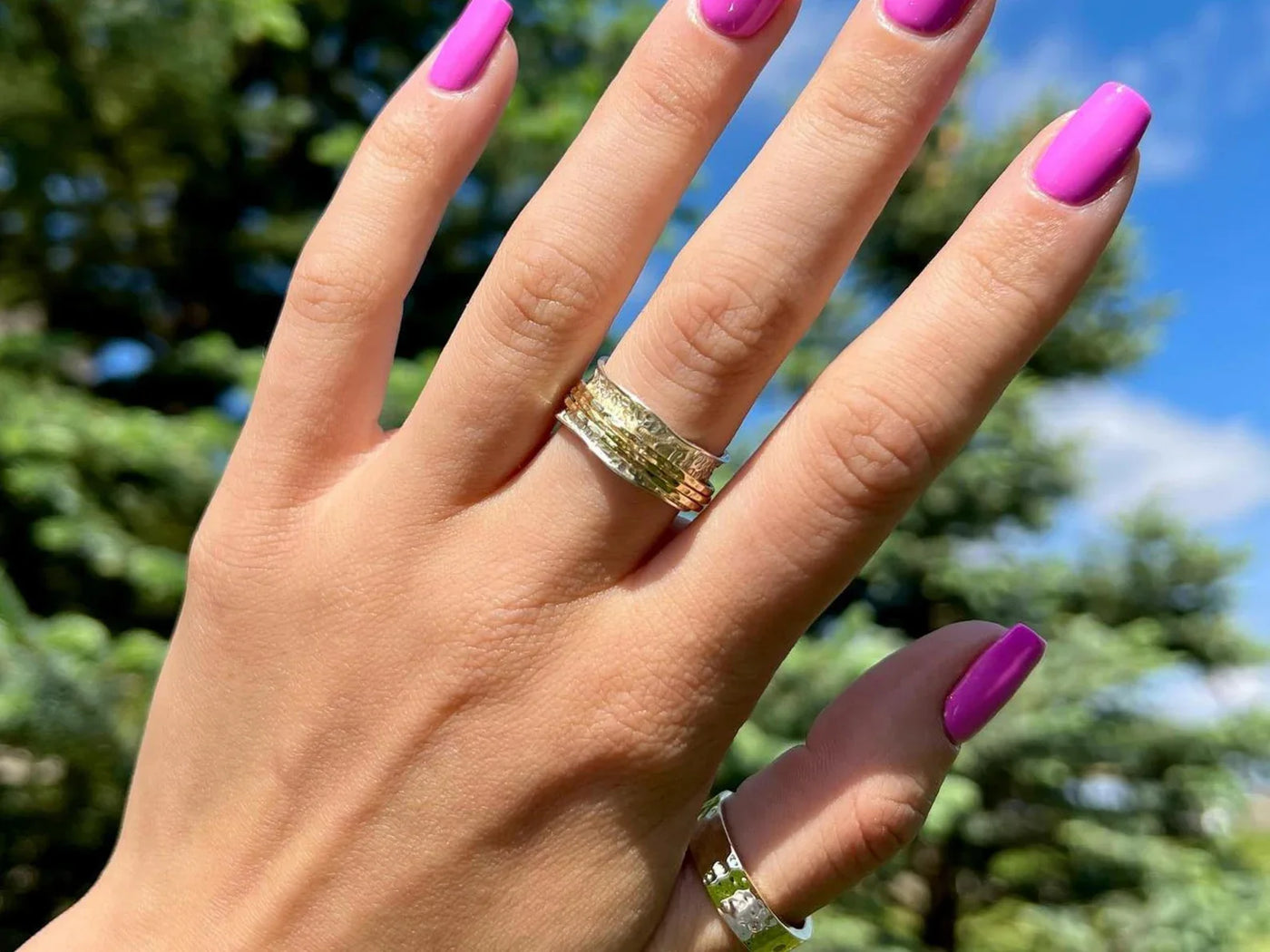 Retro Thin Gold & Silver Ring