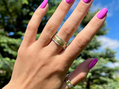 Retro Thin Gold & Silver Ring