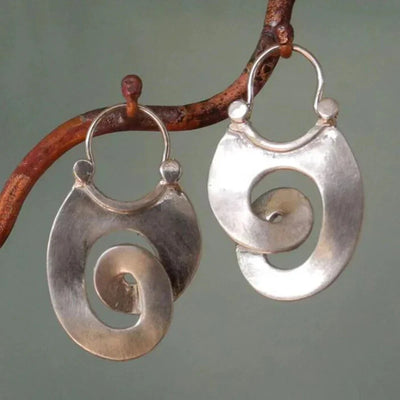 Silver Spiral Earrings – Vintage Style
