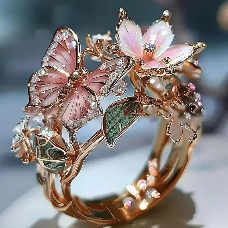 Butterfly Zirconia Ring – Nature Inspired