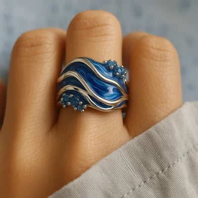 Ocean Wave Ring – Vintage Gold Finish