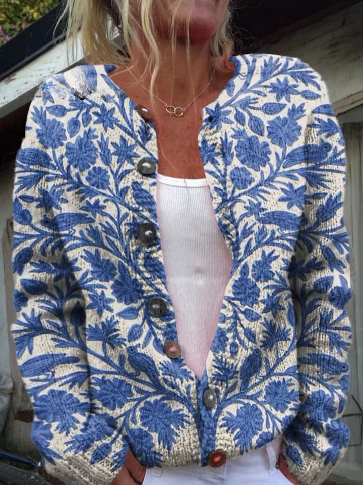 Bristal - Cozy Meadows Floral Buttoned Cardigan