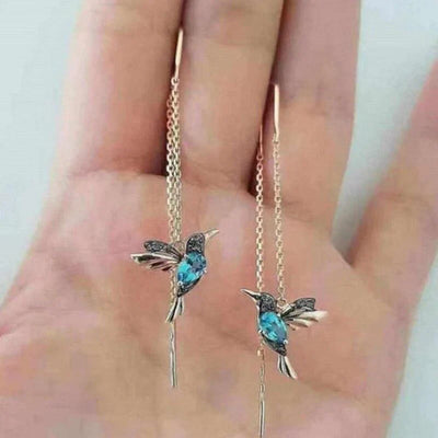 Hazel | Hummingbird Enamel & Zirconia Earrings