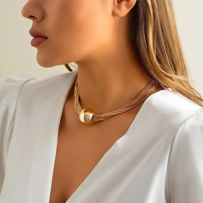 Elegant Gold Statement Necklace