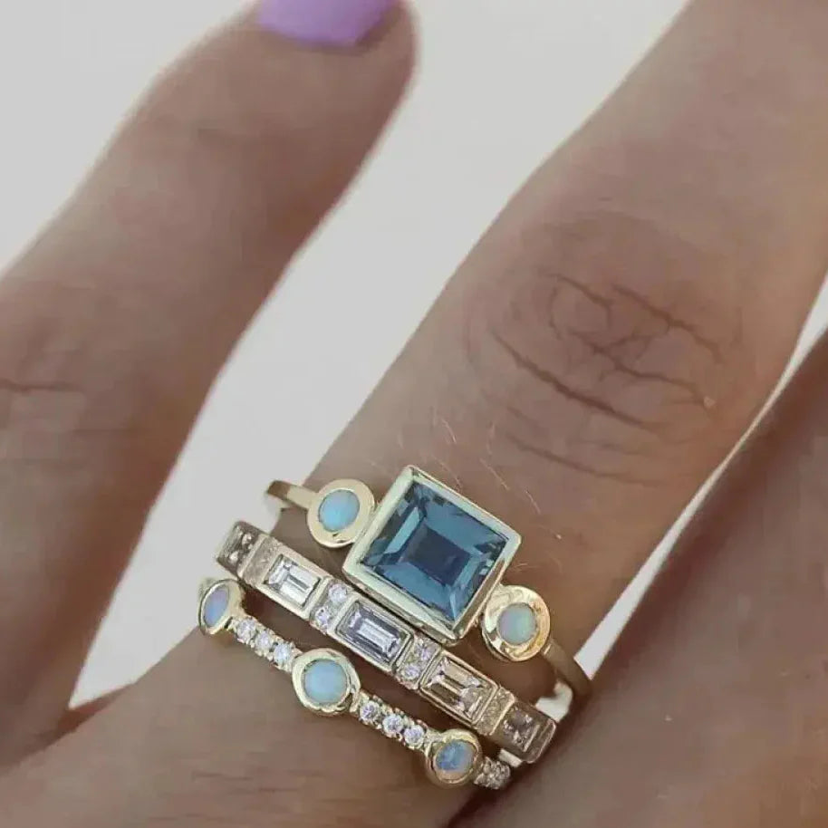 Vintage Blue Crystal Ring